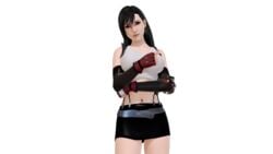 3d beltskirt big_breasts dissidia_final_fantasy female female_only final_fantasy final_fantasy_vii fingerless_gloves honey_select pose solo studio_neo tank_top tifa_lockhart