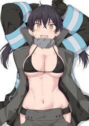 1girls arm_above_head arm_up arms_above_head arms_up bare_belly bare_chest bare_hips bare_midriff bare_navel belly belly_button big_breasts bikini bikini_top black-haired_female black_bikini black_bikini_top black_coeat black_gloves black_hair black_jacket black_string_bikini black_swimsuit black_swimwear blush blush_face blushing_at_viewer blushing_female blushing_lines breasts busty busty_female busty_teenager cleavage coeat curvaceous curvaceous_body curvaceous_female curvaceous_figure curvaceous_hips curvaceous_teenager curvy curvy_body curvy_female curvy_figure curvy_hips digital digital_art digital_drawing digital_drawing_(artwork) digital_media digital_media_(artwork) embarrassed_expression embarrassed_female enen_no_shouboutai exposed_belly exposed_chest exposed_hips exposed_midriff exposed_navel exposed_skin female female_focus female_only female_torso fingers fire_force firefighter firefighter_coat firefighter_helmet firefighter_jacket firefighter_uniform flustered flustered_female frown frown_eyebrows frowning frowning_at_viewer gloves hair_between_eyes halterneck hand_above_head hand_up hands_above_head hands_up high_resolution highres hourglass_figure inguinal_crease inguinal_ligament jacket kotatsu_tamaki large_boobs large_breasts lean_figure linea_alba long_hair looking_at_viewer lying lying_down lying_on_back lying_on_floor lying_on_ground midriff more_at_source narrow_waist navel neck_guard on_back on_floor open_coeat open_jacket open_mouth orange-eyed_female orange_eyes parted_lips plump_breasts posing posing_for_the_viewer shiseki_hirame shoulders simple_background slender_body slender_waist slim_waist solo stomach string_bikini swimsuit swimwear teenage_female teenager tongue twintails twintails_(hairstyle) upper_body upper_teeth white_background white_pupils wide_hips young_female young_woman