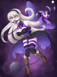 1girls ball_gag bearbuckscoffee bondage bound chains cleavage corrin_(fire_emblem) corrin_(fire_emblem)_(female) drool drooling female female_only femsub fire_emblem fire_emblem_fates gag gagged high_heels leash metal_collar rope witch witch_hat
