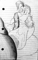 1girls big_breasts closed_eyes completely_nude completely_nude_female creature_from_the_lake cum_on_breasts cum_on_face freckles huge_breasts naked naked_female nipples open_mouth paizuri salcamanj shelby_(creature_from_the_lake) sketch voluptuous voluptuous_female wide_hips