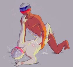 blush bodily_fluids country countryhumans cum cum_in_ass gay male russia_(countryhumans) stickman united_states_of_america_(countryhumans) yaoi