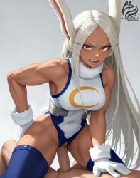 ayakonarts bunny_ears bunnysuit cowgirl_position miruko my_hero_academia rumi_usagiyama sex