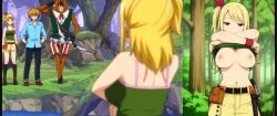 ai_generated animated fairy_tail flashing_breasts large_breasts lucy_heartfilia nipples undressing