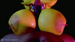 1boy 1girls 3d 3d_animation animated chica_(fnaf) chiku female five_nights_at_freddy's fredina's_nightclub male paizuri penis petrochenko007 tagme video