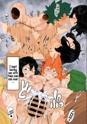 1boy 7girls absurd_res boku_no_hero_academia breast_sucking breasts censor_bar censored_penis censored_pussy comic corruption cum cum_in_pussy doujin doujinshi english_text erect_nipples harem ibara_shiozaki itsuka_kendou izuku_midoriya kissing komori_kinoko licking_balls moaning multiple_girls my_hero_academia naked nipple_bite nipple_sucking pink_nipples quirk_(mha) quirked_human_(my_hero_academia) r-one reiko_yanagi saliva saliva_trail semen sex sucking_balls teabagging thrusting tokage_setsuna tremble_spikes trembling tsunotori_pony yui_kodai