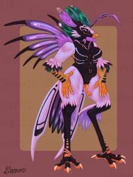 anthro aven avian avian_feet beak belly_piercing bird bodily_fluids bridge_piercing claws dripping ear_piercing facial_piercing feather_hair feather_tuft feathered_crest feathered_wings feathers finger_claws flabberd futanari genital_fluids genital_piercing genitals head_crest herm intersex jewelry long_ears necklace nose_piercing penis penis_piercing piercing precum precum_drip prehensile_penis pseudo_hair solo tail tail_feathers toe_claws tuft wings