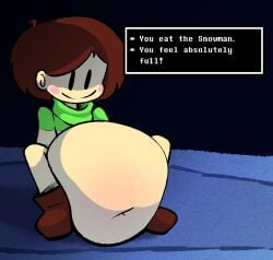 5l0shy belly belly_overhang big_belly chara huge_belly large_belly text_box undertale undertale_(series) vore vore_belly