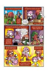 amy_rose amy_rose_(fleetway) ass breasts comic curvy_figure doggy_style dreamrifle escopeto fleetway_comics gloves_only green_robe hairband hoodie knuckles_the_echidna pants porker_lewis reading robe sex shoes_only tagme tail taking_clothes_off vaginal_penetration waving