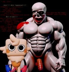 2boys ai_assisted ai_generated bbg_sans bbg_sexy_sans comic creepy creepy_smile dandy's_world flipaclip_sans for_crying_out_loud frown frowning goob_(dandy's_world) goob_vs_diddy-the_epic_adventure horror injuries lipstick male_only meme muscles muscular muscular_male nude nude_male penis red_lipstick roblox sans scary shitpost sitting skeleton smile smiling text undertail undertale undertale_(series) what_the_fuck whatthefuck worried_expression