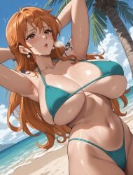 ai_generated bikini clothing dodo_bird female female_only nami_(one_piece) one_piece