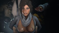 3d areolae bondage bound breasts captured dismaysfm humiliation imminent_rape lara_croft lara_croft_(survivor) looking_at_viewer nipples tied_to_chair tomb_raider tomb_raider_(survivor) tomb_raiderwootabolous