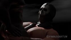 2boys animated call_of_duty call_of_duty_modern_warfare_2_(2022) erection faceless_male fanboisaxton gay male male/male mask masked masked_male masked_only muscular nude paizuri pecjob pecs penis simon_riley skull_mask standing tagme video