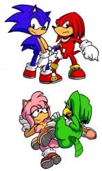 2boys 2girls amy_rose dreamrifle escopeto knuckles_the_echidna sonic_the_hedgehog sonic_the_hedgehog_(comics) tekno_the_canary