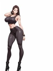 abs ai_generated athletic_female bewitching_thighs full_body original_character shu