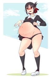 1girls 2021 belly belly_expansion belly_inflation blush burping female full_body kaguya-sama_wa_kokurasetai_~tensai-tachi_no_renai_zunousen~ lifted_by_self light-skinned_female light_skin open_mouth panties shinomiya_kaguya softservice solo solo_female solo_focus stuffed_belly stuffing sweat thick_thighs thighs