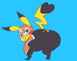 2d_animation animated anthro anthrofied ass big_butt brachyzoid butt_focus clothed clothing cosplay_pikachu cosplay_pikachu_(costume) digital_media_(artwork) female frame_by_frame generation_1_pokemon huge_butt nintendo pikachu pikachu_libre pokemon pokemon_(species) pokemorph presenting presenting_hindquarters shaking_butt short_playtime short_stack solo