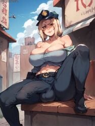 ai_generated bulge_through_clothing futanari grapesss light-skinned_futanari naruto tsunade