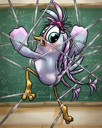 2019 angry_birds ass avian bassybird beak bird blush bodily_fluids bound chalkboard columbia_pictures digital_media_(artwork) dripping entangled equations feathers female genital_fluids green_eyes hi_res looking_down pussy pussy_juice rovio rovio_entertainment sega silver_(angry_birds) solo sony sony_pictures_animation string sweat the_angry_birds_movie the_angry_birds_movie_2 twintails video_games what