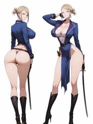 ai_generated awashima_seri bewitching_thighs big_breasts full_body high_heel_boots k_(anime) shu