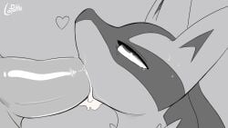 16:9 2024 2d_animation ambiguous_gender animated anthro anthro_penetrated balls biped bodily_fluids canid canine cum cum_in_mouth cum_inside erection fellatio frame_by_frame fur generation_4_pokemon genital_fluids genitals greyscale heart_symbol hi_res lapatte looking_pleasured lucario male male/ambiguous male_penetrating mammal monochrome nintendo offscreen_character open_mouth oral oral_penetration penetration penile penile_penetration penis pokemon pokemon_(species) pupils sex short_playtime side_view simple_background solo_focus sweat widescreen