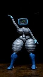 2girls 3d animated big_breasts clay_(medium) claymation fighting huge_ass karen_2.0 karen_plankton muscle_goddesses nickelodeon robot_girl sound spongebob_squarepants stop_motion tagme video