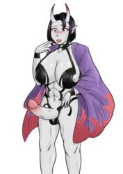 1futa 2019 beefy black_hair breasts cleavage collar commission cosplay curvy demon diggerman erection fate/grand_order fate_(series) futa_only futanari green_eyes grey_skin high_res high_resolution highres huge_breasts huge_cock kimono large_penis looking_down nail_polish oni original original_character panties panty_bulge penis penis_out red_nail_polish red_nails sharp_nails shuten_douji_(fate) story_in_description testicles testicles_in_panties transparent_background uncensored