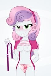 1girls aged_up animated areolae breasts equestria_girls female female_only friendship_is_magic hair_on_head hasbro looking_at_viewer my_little_pony navel nipples panties randomtriples shirt_lift solo solo_female sweetie_belle_(eg) sweetie_belle_(mlp) underwear