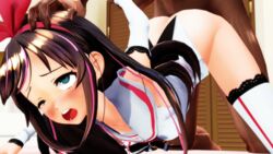 3d ahe_gao ahegao arm_grab clothed_rape cum_inside cumdump dark-skinned_male doggy_style forced from_behind fucked_senseless fucked_silly head_grab interracial kizuna_ai kizuna_ai_inc. mmd mooksmill personal_cum_dumpster rape virtual_youtuber