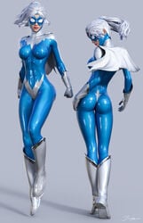 1girls 3d ass back_view big_breasts blue_bodysuit blue_mask bodysuit boots breasts cape capelet dat_ass dawn_granger dc dc_comics dove_(dc) erect_nipples erect_nipples_under_clothes female female_only fists flying from_behind front_view gloves hairband hawk_and_dove high_heel_boots human leather_boots looking_back mask nipple_bulge nipples pinup ponytail red_lips signature solo superheroine thigh_boots thigh_high_boots thighhigh_boots tiangtam tiptoes white_bodysuit white_cape white_capelet white_gloves white_hair