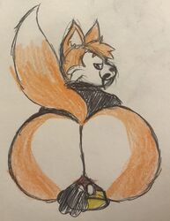 big_butt blush butt facesitting filthyopossum fox gay male/male male_only mr._mccloud mr._mchatterson orange_fur partially_clothed purple_eyes red_eyes