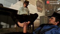 1boy 1girls 3d animated arthur_morgan clothed clothed_male_clothed_female cum cum_leaking cum_on_feet cumshot erection feet footjob open_mouth orgasm oscarkim123 outdoors penis penis_through_fly precum red_dead_redemption_(series) red_dead_redemption_2 rockstar_games sadie_adler sex sound straight tagme video