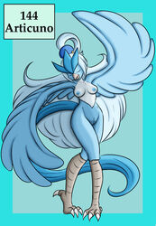 1girls alternate_species anthro anthrofied articuno ass avian beak bernardol22 breasts crossover feet female flying hi_res hitori09 humanoid legendary_pokemon nintendo nipples nude original_character pinup pokémon_(species) pokedex pokemon pokemon_(species) pokemon_rgby pokemorph pose pussy solo transformation video_games wide_hips wings