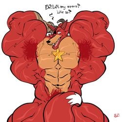 1boy abs animal animatronic anthro armpit_hair armpits arms_behind_head arms_up biceps bobthetanuki buff chest convenient_censoring extrasizedbob eyepatch five_nights_at_freddy's fox foxy foxy_(fnaf) gold_teeth gold_tooth hairy hairy_armpits hairy_male hyper_muscles looking_down male male_only muscle muscles muscular muscular_anthro muscular_arms muscular_legs muscular_male muscular_thighs pecs pubes pubic_hair red_fur red_skin robot rockstar_foxy sharp_teeth solo tail talking_to_viewer thighs triceps video_games yaoi