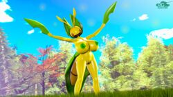 1girls 3d alternate_color anthro anthrofied breasts bug eye_contact female huge_breasts insect leavanny looking_at_viewer mantis original_character outdoors pokemon pokemon_bw pussy red_eyes rgtdwtbr solo source_filmmaker source_request text thick_thighs watermark wide_hips yellow_skin