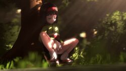 1girls 3d animated anus black_hair bottomless close-up closed_eyes clothing erika_(pokemon) female female_masturbation female_only fingering forest greatm8 human masturbation nintendo outdoors outside pokemon pokemon_rgby pussy short_hair smile solo sound source_filmmaker spread_legs thick_thighs vaginal_fingering video wide_hips