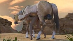 16:9 3d 3d_(artwork) animal_genitalia animal_penis areola balls breasts daenerys_targaryen digital_media_(artwork) duo equid equine equine_penis feet female female_on_feral female_penetrated feral from_behind_position game_of_thrones hair hi_res horse horsecock human human_on_feral humanoid_feet interspecies larger_male lips male male_penetrating mammal nipples nude open_mouth outside penetration penis sex size_difference smaller_female soles straight vaginal_penetration white_hair xnassyx zoophilia