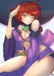 1girls absurd_res absurdres bare_shoulders blush bracelet breasts cleavage costume deekei female fire_emblem fire_emblem_fates fire_emblem_heroes halloween halloween_costume hinoka_(fire_emblem) long_sleeves looking_at_viewer navel nintendo orange_eyes princess red_hair revealing_clothes short_hair shoulders sitting solo thick_thighs thighs tomboy white_background wink witch witch_hat