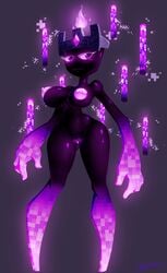 2019 absurd_res areola artist-apprentice587 big_breasts black_body black_skin blush breasts clitoris digital_media_(artwork) enderman enderwoman female female_only genderswap hi_res humanoid jade_(azura_inalis) looking_at_viewer mammal minecraft nipples nude purple_eyes purple_nipples purple_pussy pussy rule_63 simple_background solo video_games