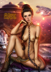 astromech_droid ayyasap bondage chains collar droid jabba's_palace millennium_falcon nipples princess_leia_organa pussy r2-d2 return_of_the_jedi sitting slave slave_clothes slave_leia slave_outfit star_wars star_wars_day tatooine