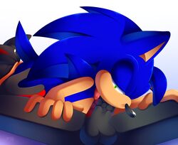 anthro balls eulipotyphlan furry gay hedgehog hi_res humanoid_penis jayaero male male/male mammal oral penis sex shadow_the_hedgehog sonic_(series) sonic_the_hedgehog