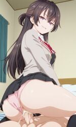 3 ai_generated ass ass_focus bangs bare_legs barefoot black_clothes black_hair breasts classroom clothing collared_shirt cowgirl_position cum cum_inside dominant dominant_female evil_smile feet female female_on_top female_only foot_fetish foot_focus indoors jacket legs long_hair long_sleeves looking_at_viewer miniskirt neckerchief neckwear one_side_up panties panties_aside penis_in_pussy pervert_female pleated_skirt pov presenting_foot purple_eyes red_bow red_neckerchief red_neckwear school school_uniform skirt skirt_lift smile smug smug_face solo suggestive suou_yuki teeth thighs toes tokidoki_bosotto_russian_de_dereru_tonari_no_alya-san uniform vaginal_fluids vaginal_juices vaginal_penetration white_shirt window