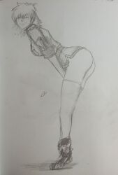ass ass_focus blonde_hair butt_focus hellsing hellsing_ultimate seras_victoria sketch uniform