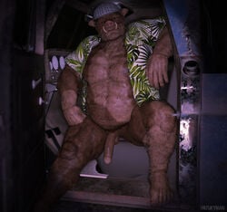 anthro boar bottomless hat huskyman24 male male_only penis porcine redneck shirt solo suid suina