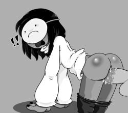 ! 1girl 1girls ass bent_over bike_shorts bluejr covered_face cum_in_pussy doggy_style dream_smp dreamsmp dsmp female_focus mask mcyt minecraft minecraft_youtubers monochrome pants_pull sad-ist twitch twitch.tv twitter twitter_username vaginal_penetration youtube youtuber youtuber_girl youtuber_sona youtubers