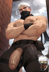 1boy 1boys abs ai_generated asian_male bara bara_body bara_tiddies bara_tits barazoku big_muscles cock dick gay gay_male hidden_face himbotiger huge_cock huge_muscles huge_pecs hunk korean_male maplestory mask mmorpg mouth_mask muscle muscles muscular_arms muscular_male nexon ninja pecs pectorals penis scarf shadower shadower_(maplestory) solo solo_focus solo_male thief white_hair yaoi