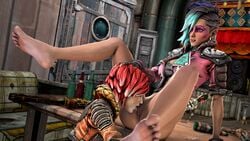 2girls 3d 3d_(artwork) barefoot borderlands borderlands_3 cunnilingus dentol feet female female_only gearbox_software lilith_(borderlands) lorelei_(borderlands) oral pov_feet source_filmmaker spread_legs toes yuri