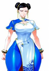 1girls ai ai-created ai_art ai_assisted ai_generated asian asian_female big_ass big_breasts big_hips big_thighs black_hair blue_leggings brown_eyes capcom china_dress chinese chinese_clothes chinese_dress chinese_female chun-li chun-li_(street_fighter_6) clothing_cutout double_bun gold_bracelet gold_bracelets gold_trim hair_pulled_back hair_ribbon multi-colored_dress pelvic_curtain red_eyeshadow short_sleeves side-slit solo solo_focus street_fighter street_fighter_6 stud_earrings swept_bangs thick_thighs wide_hips yellow_ribbon