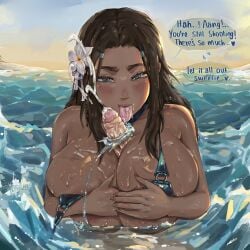 0ppaipie 1boy 1girls aang adult alternate_breast_size alternate_version_available avatar_the_last_airbender beach bending bikini bloodbending cum cum_between_breasts cum_drip cum_on_body cum_on_breasts cum_on_chest cum_on_face cum_on_mouth cum_version cumming cumming_from_paizuri cumming_on_breasts cumshot dialogue female female_focus gigantic_penis huge_breasts katara loads_of_cum loving_couple loving_gaze loving_it male massive_breasts massive_load massive_penis ocean oppaipie paizuri penis penis_between_breasts penis_stretching pov speech_bubble stretching tagme the_legend_of_aang titfuck titjob tongue_out water_tribe waterbending