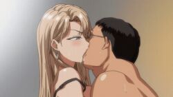 1boy 1girl 1girls 2022 20s age_difference animated animated_gif anime_screenshot aqua_eyes ass black_lingerie blonde_hair blue_eyes blush bra breasts bunnywalker censored cheating_(relationship) earrings fat fat_man female french_kiss glasses grabbing_another's_ass hetero huge_breasts jewelry kiss kurashiki_reika large_breasts lingerie lipstick long_hair makeup mature_female mind_control narrowed_eyes older_female_and_younger_male panties penis rubbing saimin_seishidou sweatdrop t-rex_(animation_studio) tagme tanaka_hajime_(saimin_seishidou) ugly_bastard underwear v-shaped_eyebrows very_long_hair