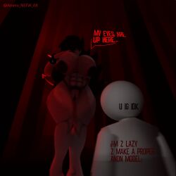 3d 3d_model amerobutnsfw anon anonymous_male background black_sclera blender_(software) carmen_the_succubus_(amero) circular_head crying_blood dark_blue_hair dark_hair edgy female female_focus flirting_with_viewer goth_girl heterosexual male milf muscle_mommy naked_female naked_male nightmare_waifu original_character pale_skin red_sky succubus succubus_tail taller_female twitter_username white_pupils